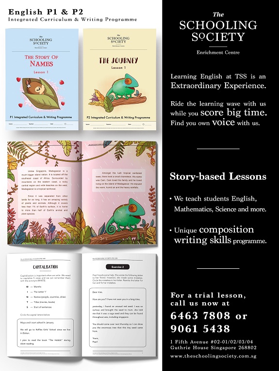The Schooling Society Boutique Enrichment Centre Primary 1 & 2 English Comprehension Classes
